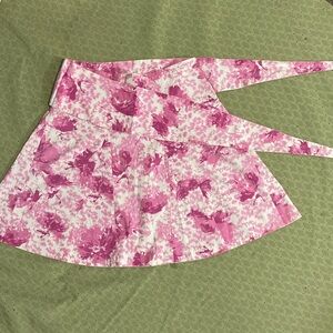 Y2K Anthropologie Cotton Abstract Floral w/ Wide Sash Panel Skirt Waist 32 in.